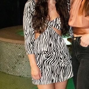 Zebra cutout mini dress